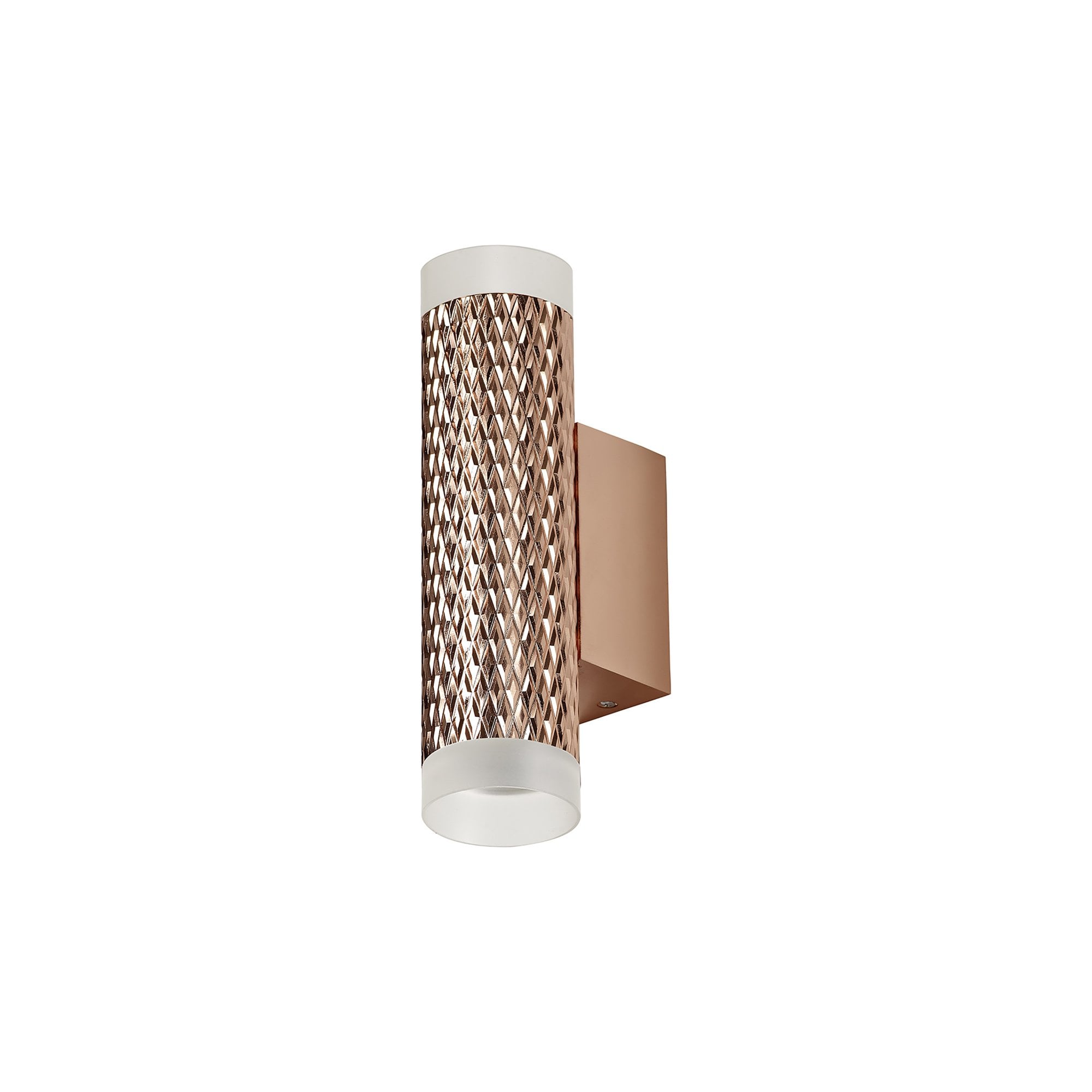 NLK02159 Stockholm 2 Light Wall Lamp Rose Gold/Acrylic Rings