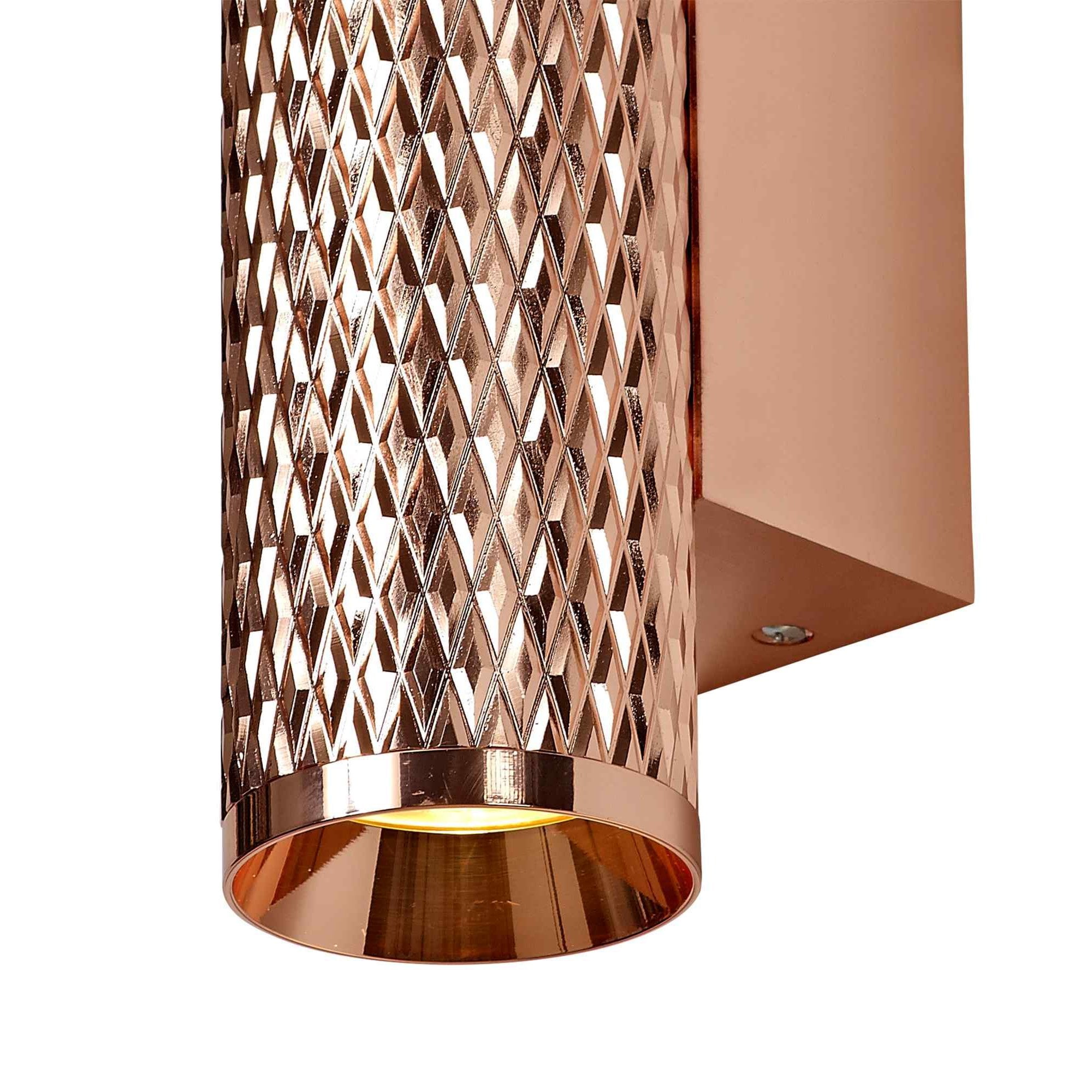 NLK02159 Stockholm 2 Light Wall Lamp Rose Gold/Acrylic Rings