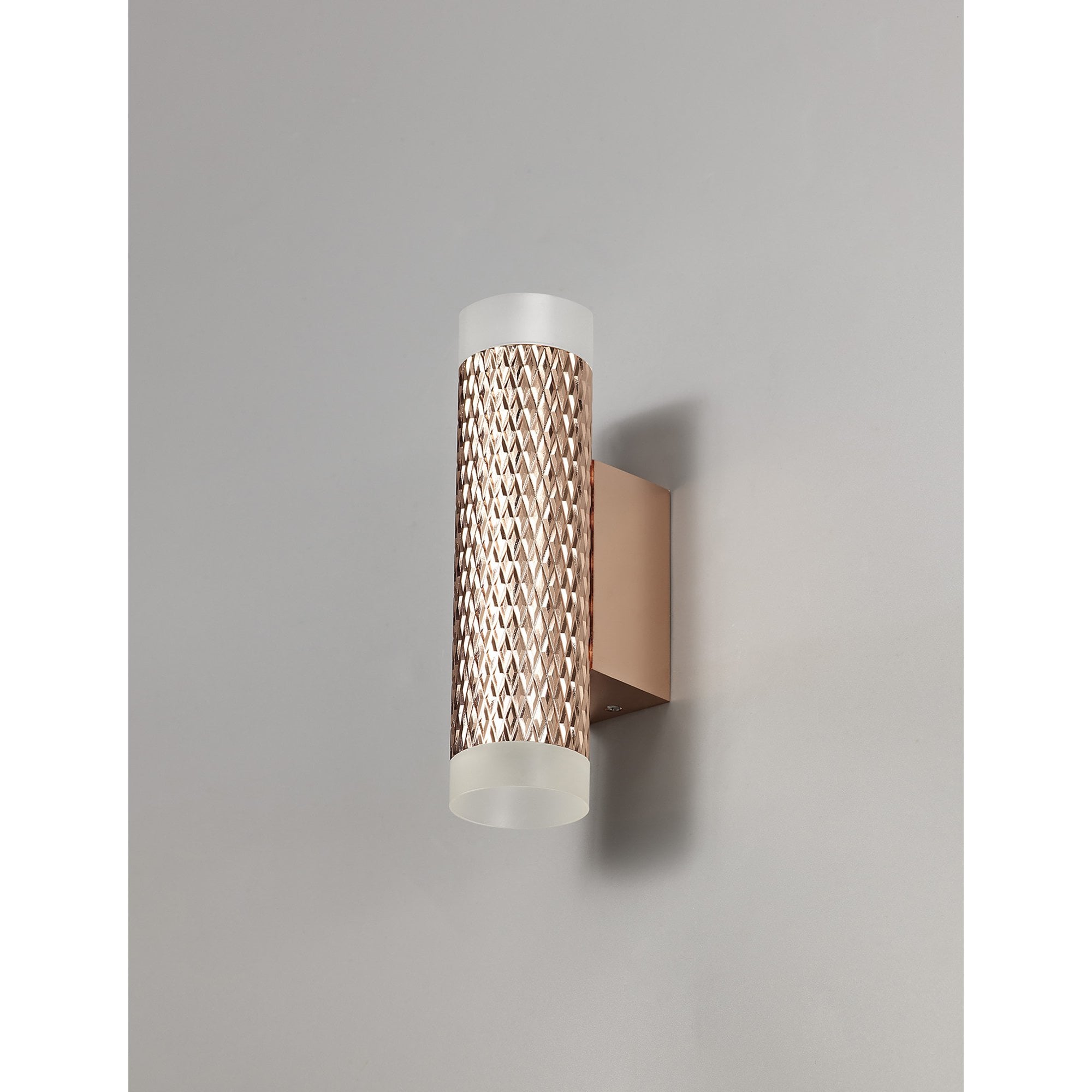 NLK02159 Stockholm 2 Light Wall Lamp Rose Gold/Acrylic Rings