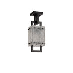 NL76839 Sorrel Small Square Pendant 1 Light Matt Black/Crystal Sand Glass