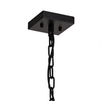 NL76839 Sorrel Small Square Pendant 1 Light Matt Black/Crystal Sand Glass