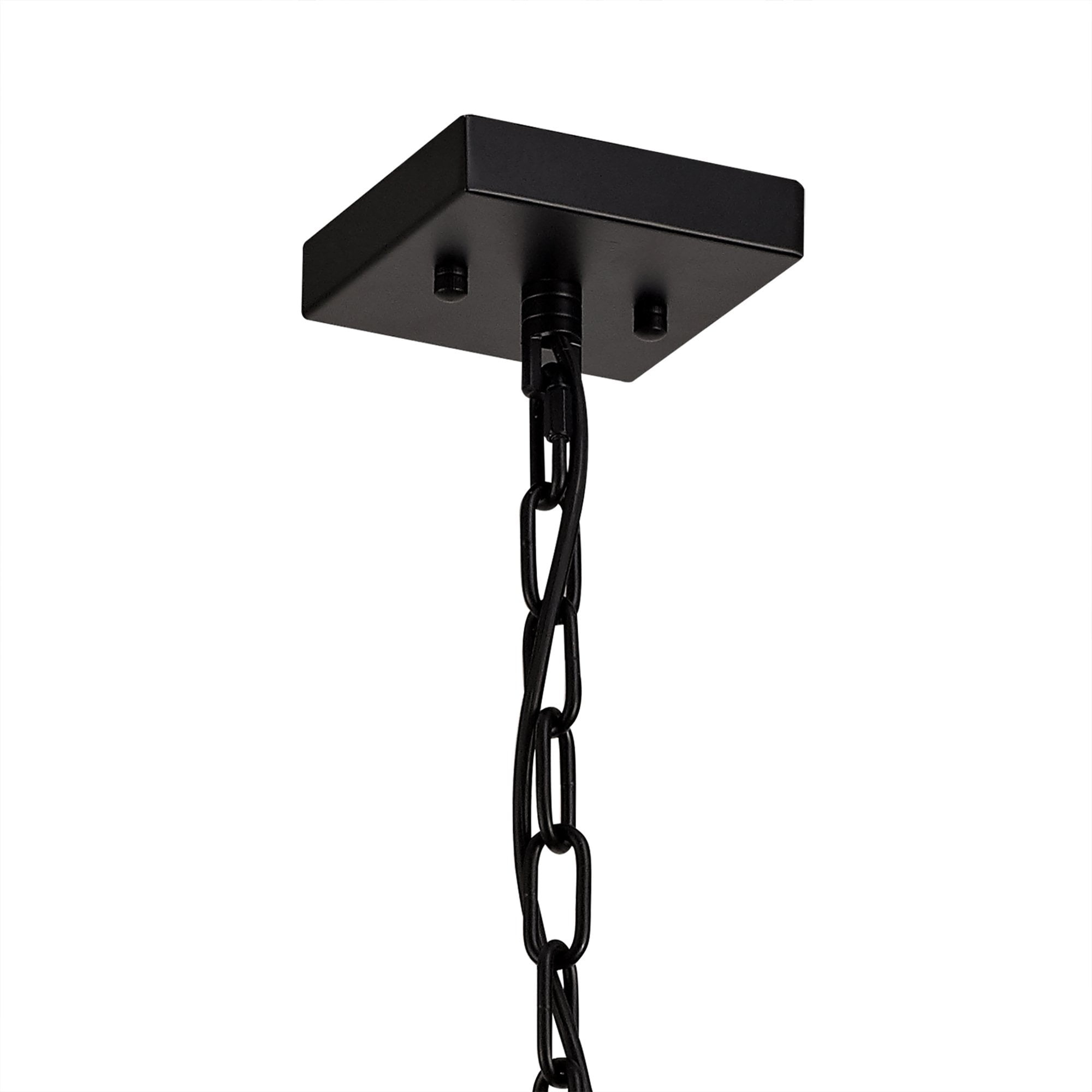 NL76839 Sorrel Small Square Pendant 1 Light Matt Black/Crystal Sand Glass
