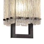 NL76839 Sorrel Small Square Pendant 1 Light Matt Black/Crystal Sand Glass
