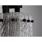 NL76839 Sorrel Small Square Pendant 1 Light Matt Black/Crystal Sand Glass