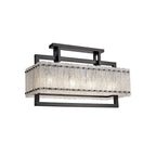 NL76859 Sorrel Medium Rectangular Pendant 8 Light Matt Black/Crystal Sand Glass