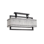 NL76859 Sorrel Medium Rectangular Pendant 8 Light Matt Black/Crystal Sand Glass