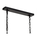 NL76859 Sorrel Medium Rectangular Pendant 8 Light Matt Black/Crystal Sand Glass