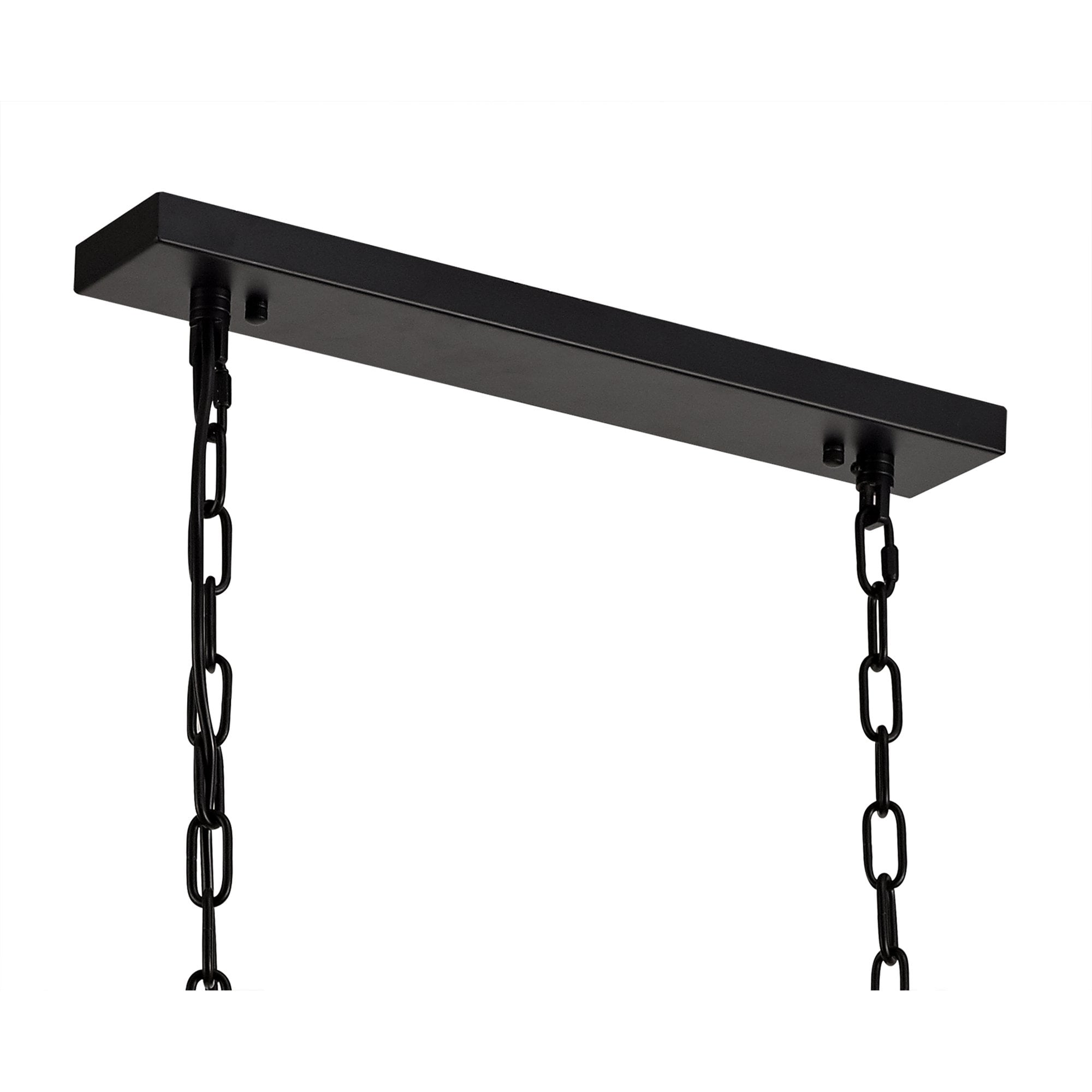 NL76859 Sorrel Medium Rectangular Pendant 8 Light Matt Black/Crystal Sand Glass