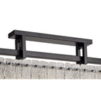 NL76859 Sorrel Medium Rectangular Pendant 8 Light Matt Black/Crystal Sand Glass