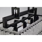 NL76859 Sorrel Medium Rectangular Pendant 8 Light Matt Black/Crystal Sand Glass