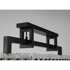 NL76859 Sorrel Medium Rectangular Pendant 8 Light Matt Black/Crystal Sand Glass