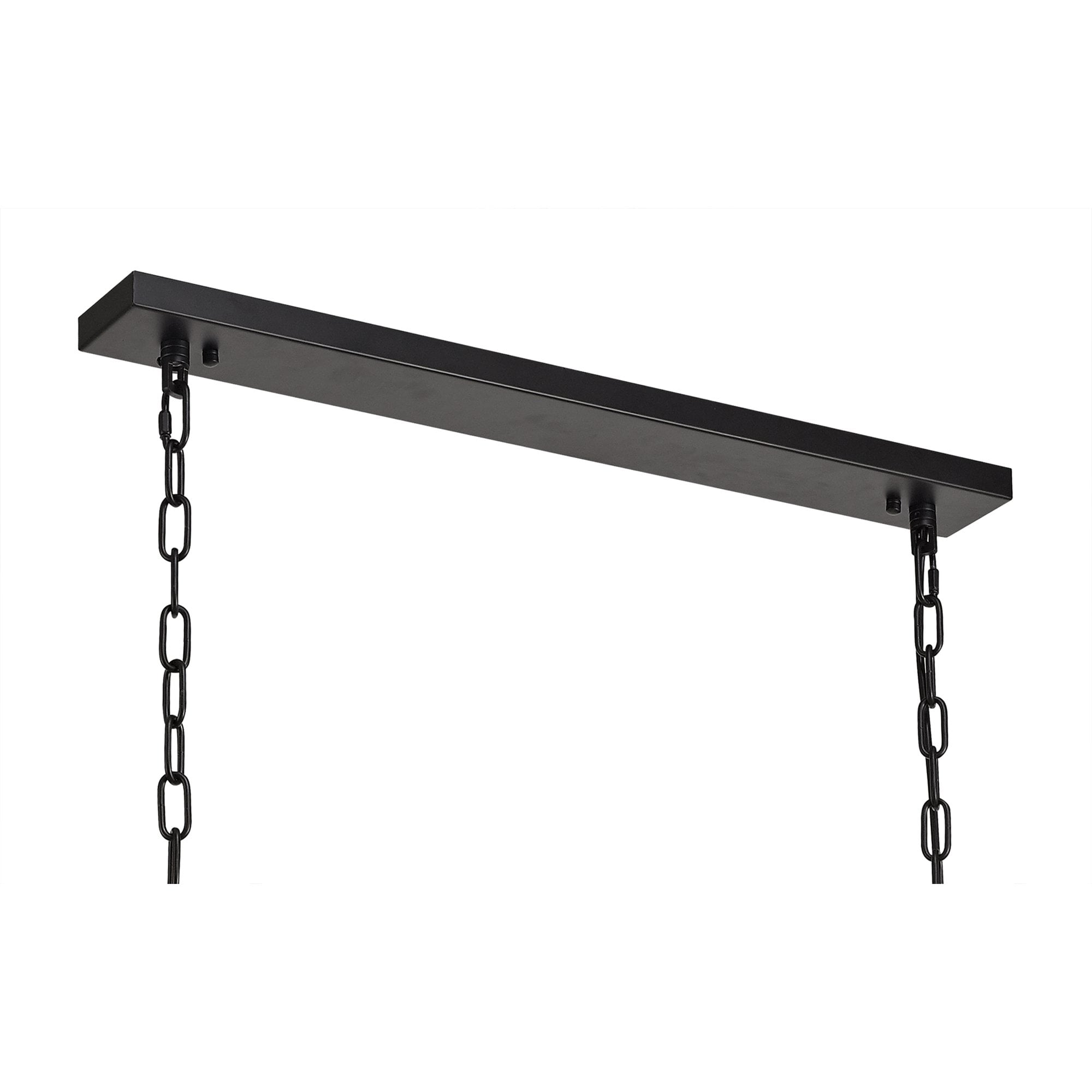 NL76869 Sorrel Large Rectangular Pendant 12 Light Matt Black/Crystal Sand Glass