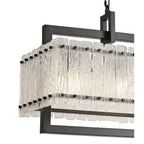 NL76869 Sorrel Large Rectangular Pendant 12 Light Matt Black/Crystal Sand Glass