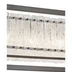 NL76869 Sorrel Large Rectangular Pendant 12 Light Matt Black/Crystal Sand Glass