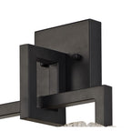 NL76879 Sorrel Wall Lamp 2 Light Matt Black/Crystal Sand Glass