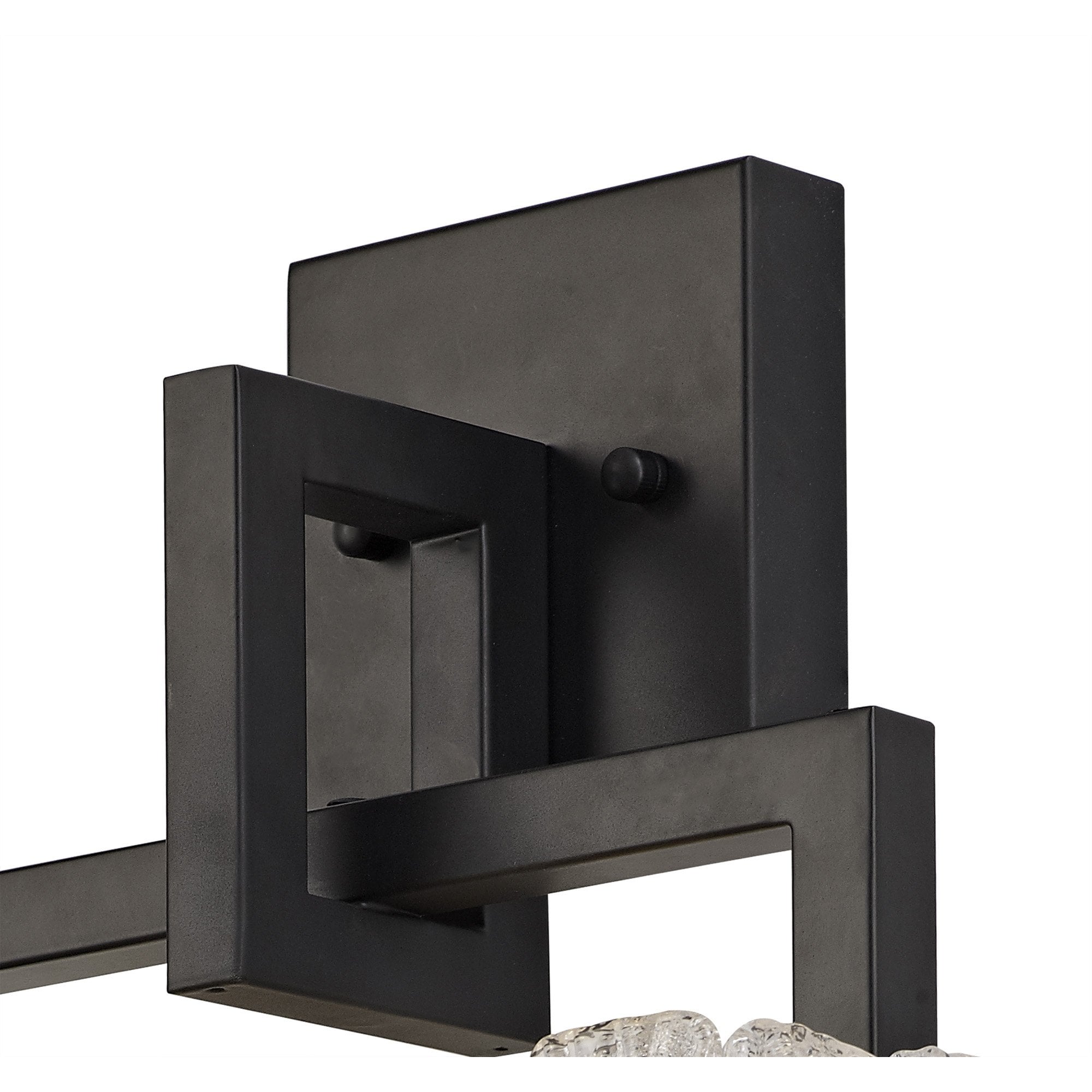NL76879 Sorrel Wall Lamp 2 Light Matt Black/Crystal Sand Glass