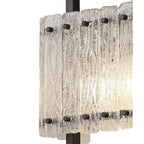 NL76879 Sorrel Wall Lamp 2 Light Matt Black/Crystal Sand Glass