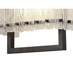 NL76879 Sorrel Wall Lamp 2 Light Matt Black/Crystal Sand Glass