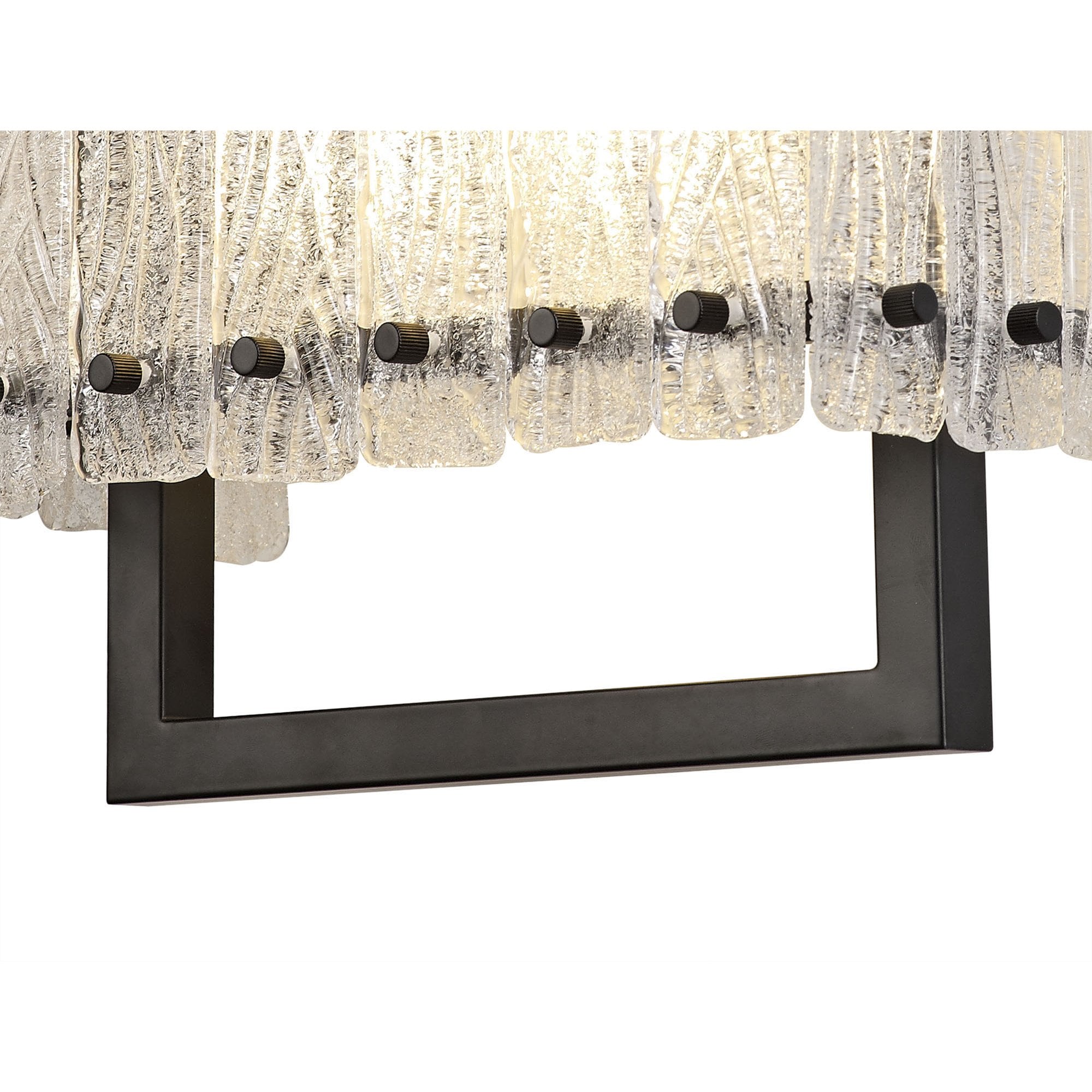 NL76879 Sorrel Wall Lamp 2 Light Matt Black/Crystal Sand Glass