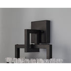 NL76879 Sorrel Wall Lamp 2 Light Matt Black/Crystal Sand Glass