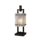 NL76889 Sorrel Table Lamp 1 Light Matt Black/Crystal Sand Glass
