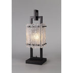 NL76889 Sorrel Table Lamp 1 Light Matt Black/Crystal Sand Glass