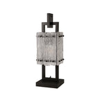 NL76889 Sorrel Table Lamp 1 Light Matt Black/Crystal Sand Glass
