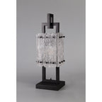 NL76889 Sorrel Table Lamp 1 Light Matt Black/Crystal Sand Glass