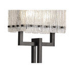 NL76899 Sorrel Floor Lamp 2 Light Matt Black/Crystal Sand Glass