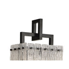 NL76899 Sorrel Floor Lamp 2 Light Matt Black/Crystal Sand Glass