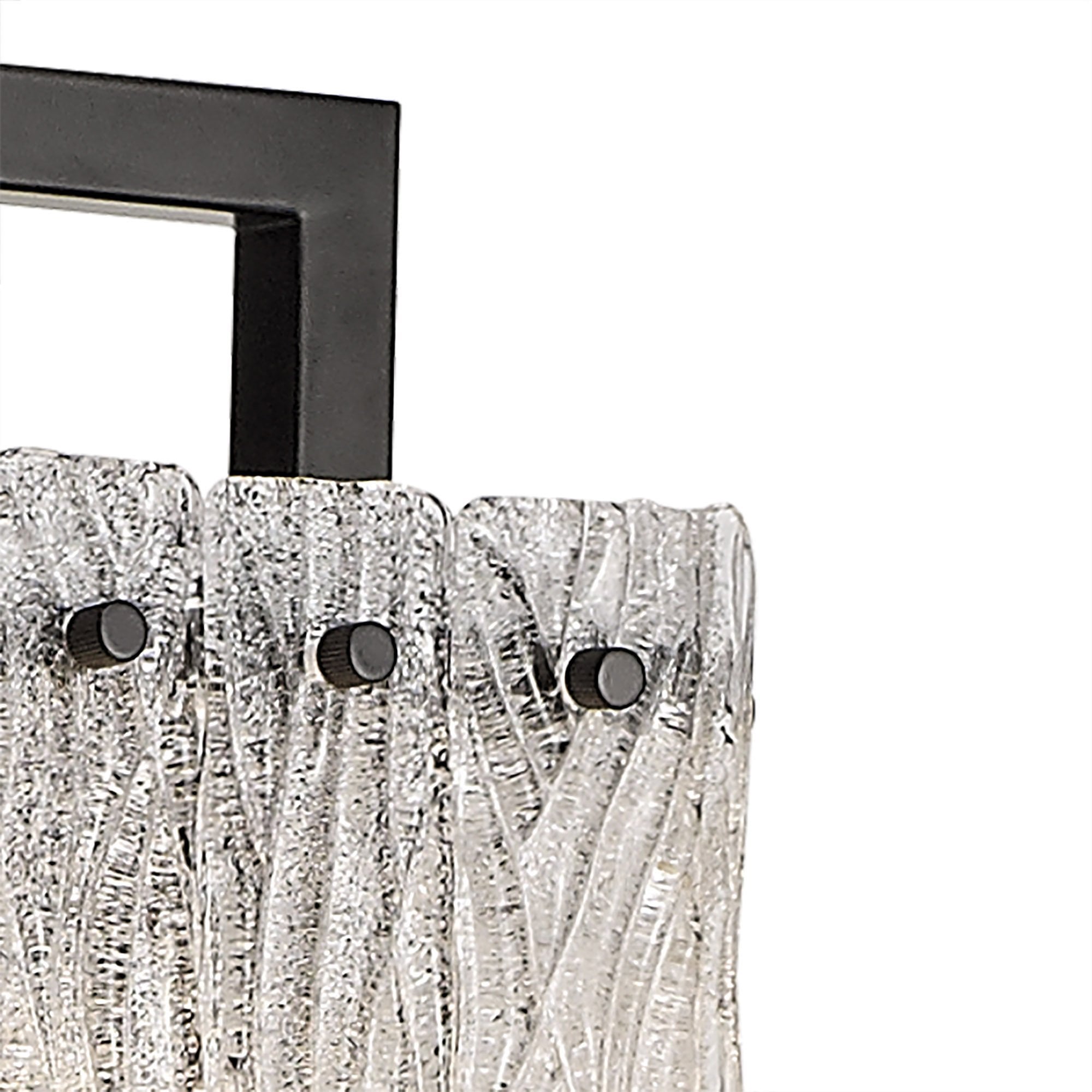 NL76899 Sorrel Floor Lamp 2 Light Matt Black/Crystal Sand Glass