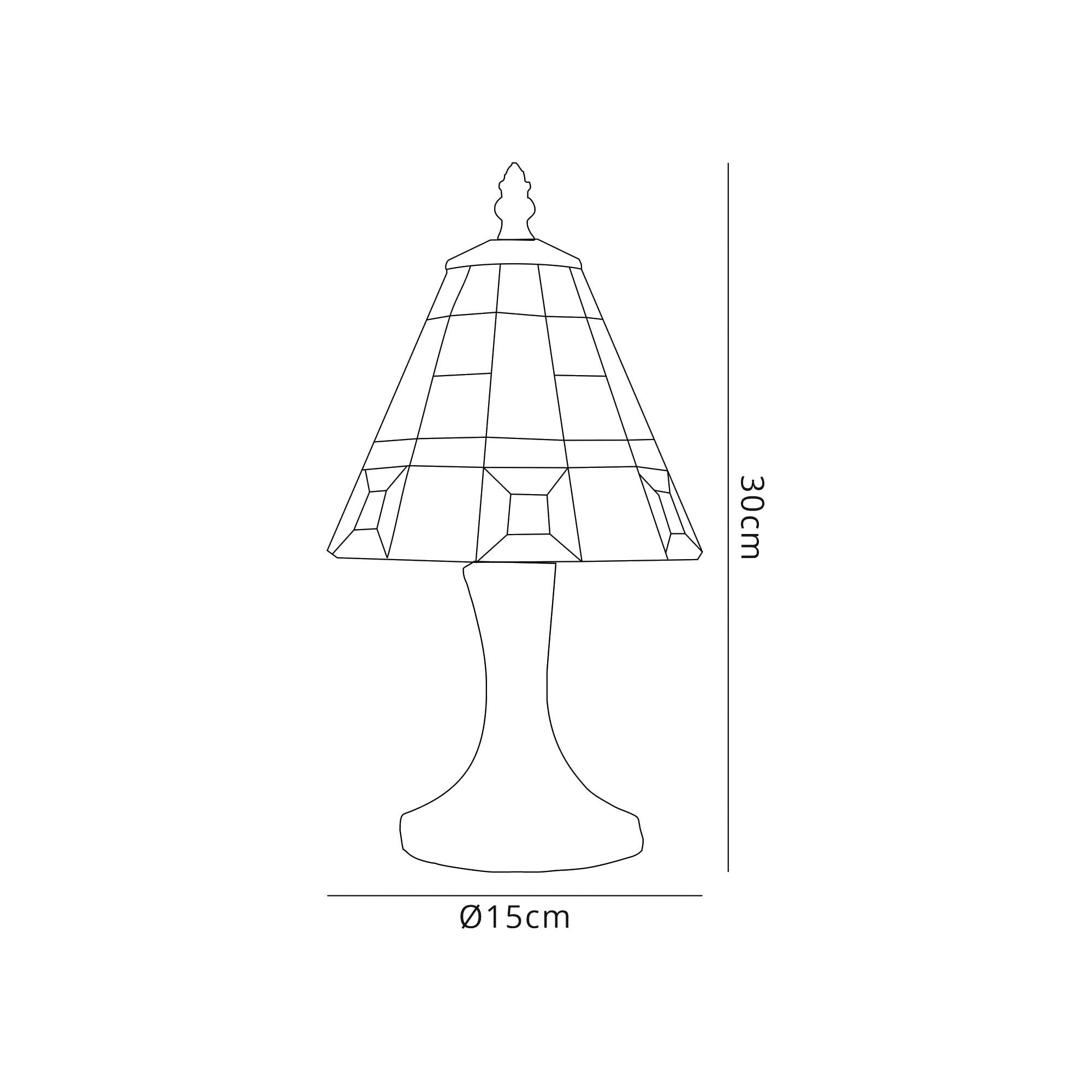 NL72309 Squad Tiffany Table Lamp Cream/Grey/Clear Crystal Shade