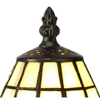 NL72309 Squad Tiffany Table Lamp Cream/Grey/Clear Crystal Shade