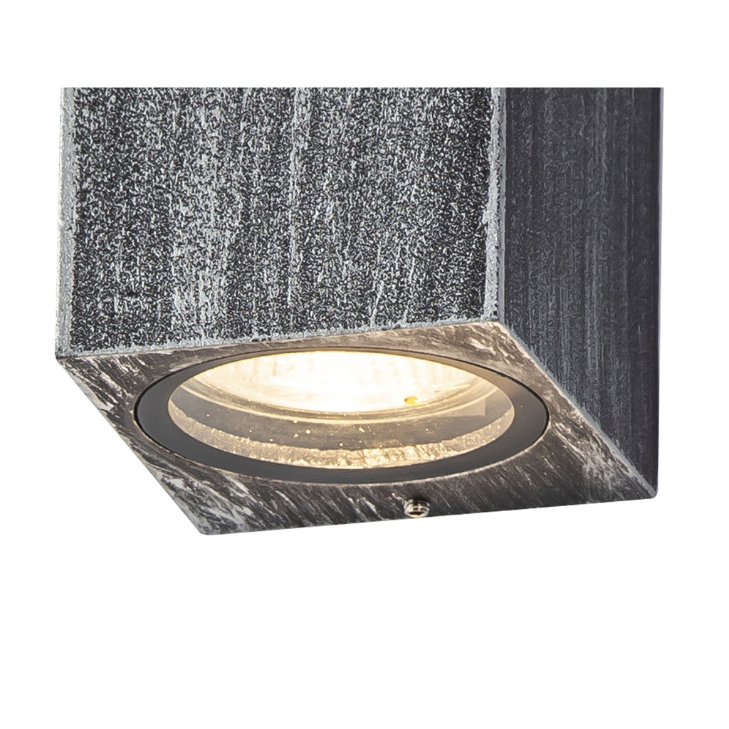 NL72239 Stella Outdoor Rectangle Wall Lamp 1 Light Black/Silver