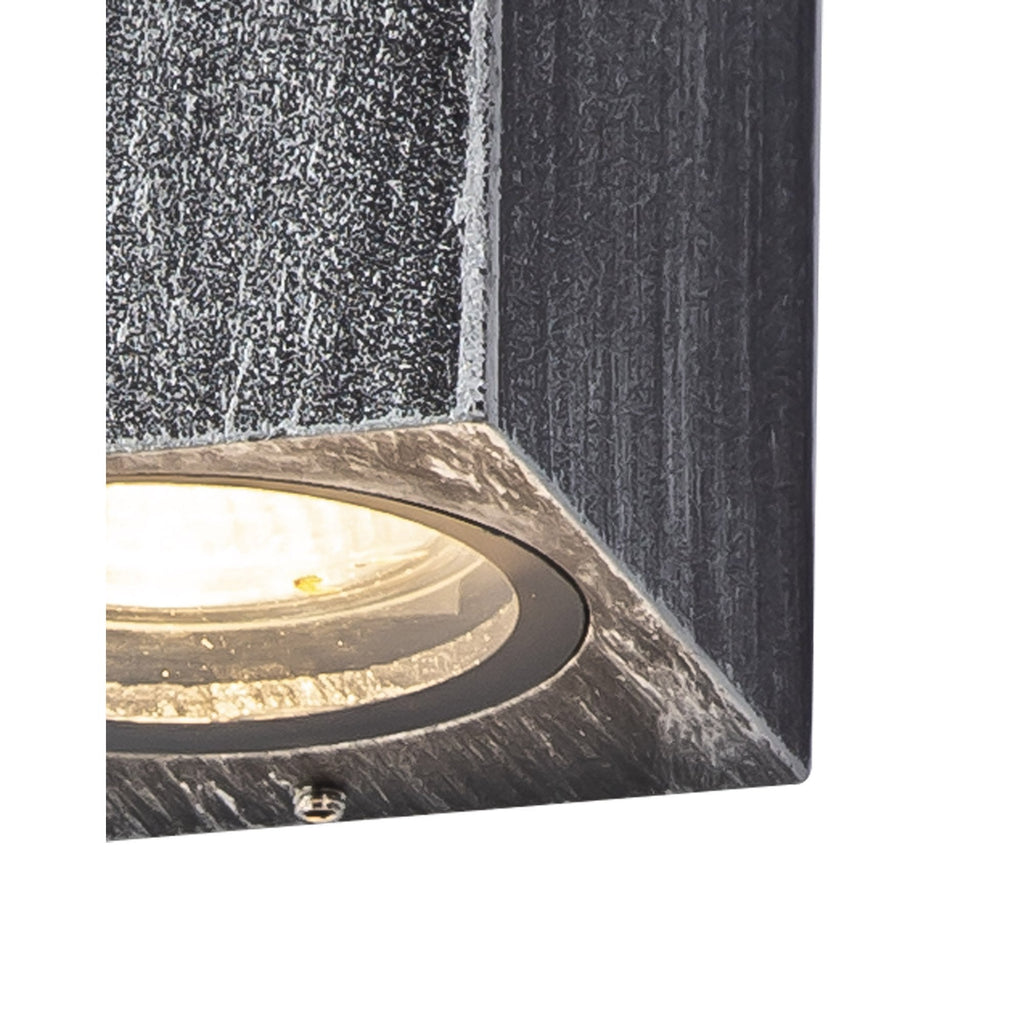 NL72239 Stella Outdoor Rectangle Wall Lamp 1 Light Black/Silver