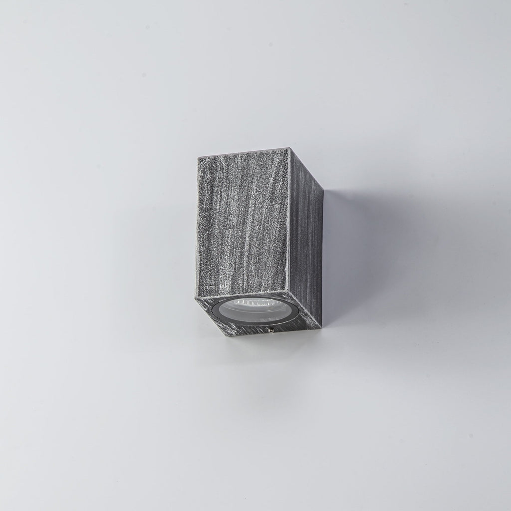 NL72239 Stella Outdoor Rectangle Wall Lamp 1 Light Black/Silver