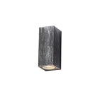 NL72249 Stella Outdoor Rectangle Wall Lamp 2 Light Black/Silver