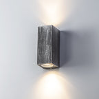 NL72249 Stella Outdoor Rectangle Wall Lamp 2 Light Black/Silver