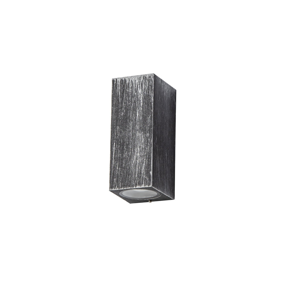 NL72249 Stella Outdoor Rectangle Wall Lamp 2 Light Black/Silver