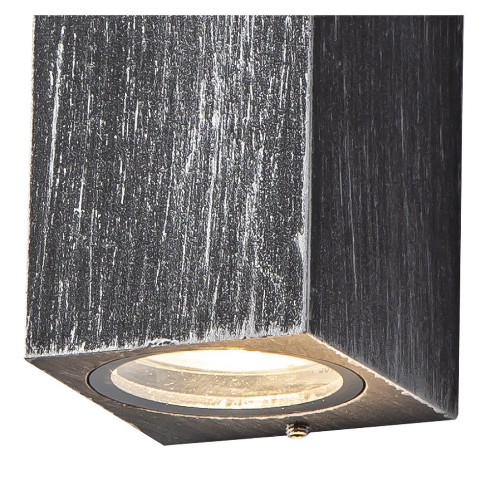 NL72249 Stella Outdoor Rectangle Wall Lamp 2 Light Black/Silver