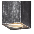NL72249 Stella Outdoor Rectangle Wall Lamp 2 Light Black/Silver