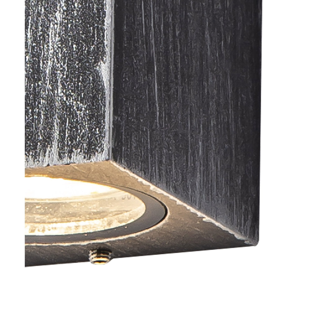 NL72249 Stella Outdoor Rectangle Wall Lamp 2 Light Black/Silver