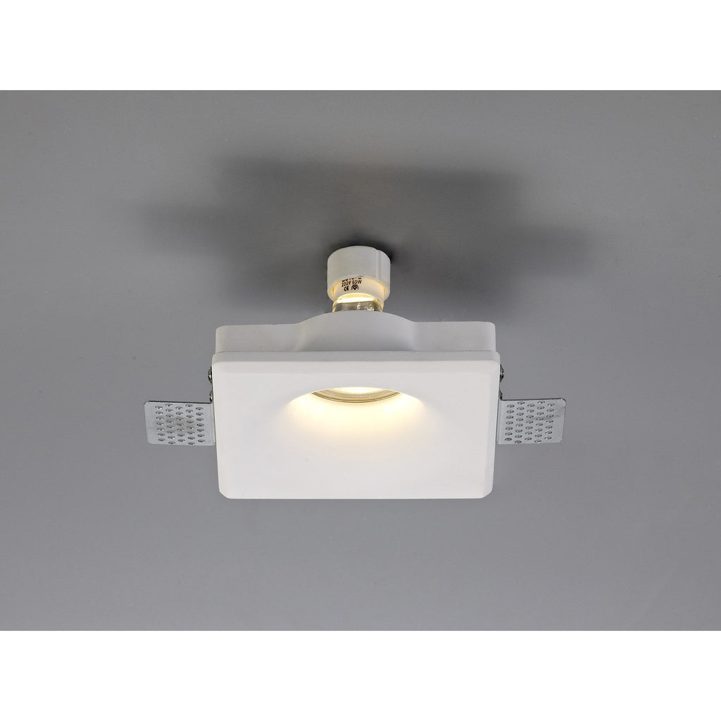 NL71689 Sucro Square Deep Recessed Spot Light White Paintable Gypsum