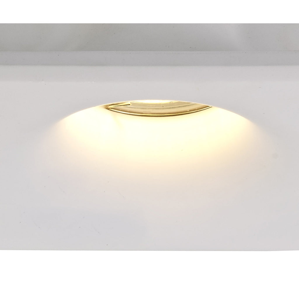 NL71689 Sucro Square Deep Recessed Spot Light White Paintable Gypsum