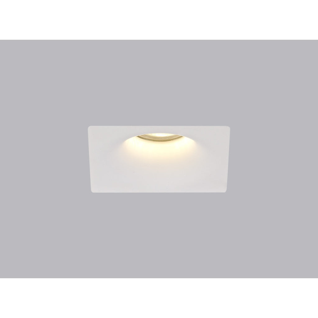 NL71689 Sucro Square Deep Recessed Spot Light White Paintable Gypsum