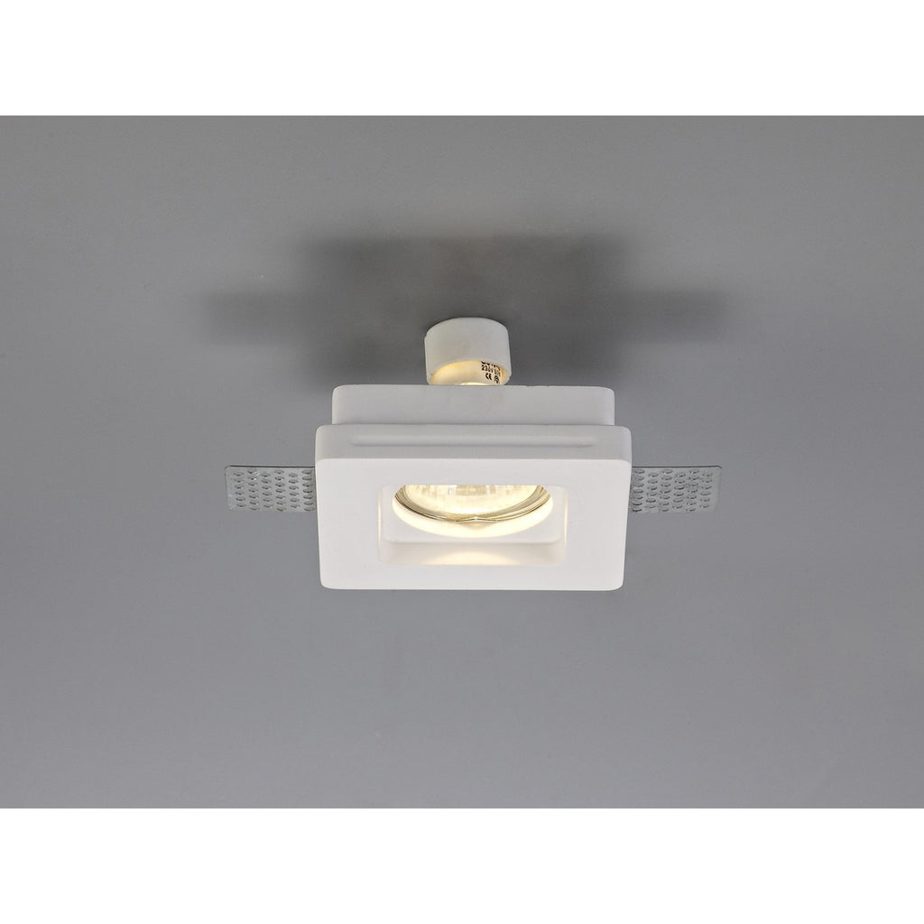 NL71699 Sucro Square Stepped Recessed Spot Light White Paintable Gypsum