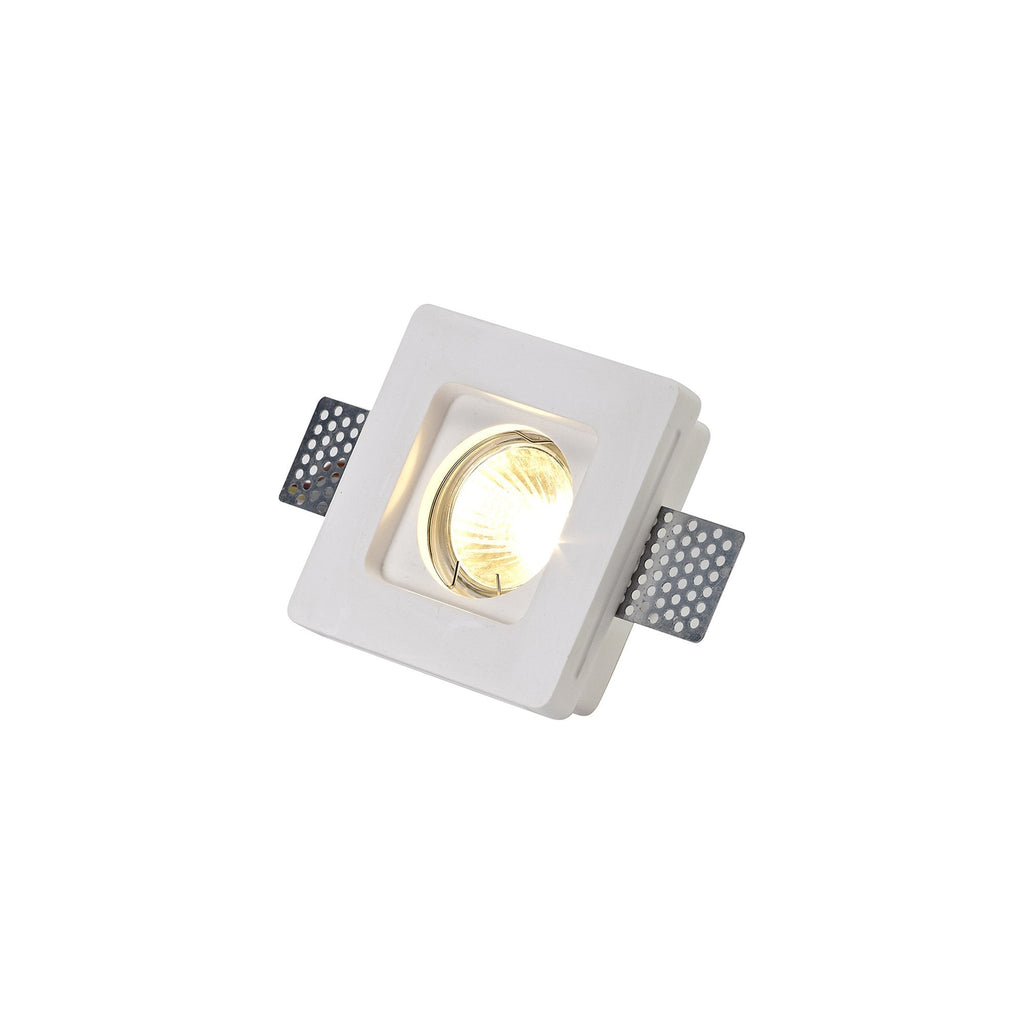 NL71699 Sucro Square Stepped Recessed Spot Light White Paintable Gypsum