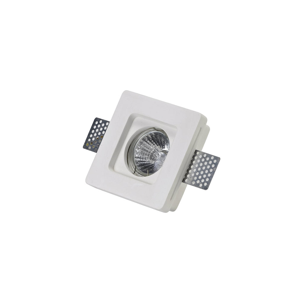 NL71699 Sucro Square Stepped Recessed Spot Light White Paintable Gypsum