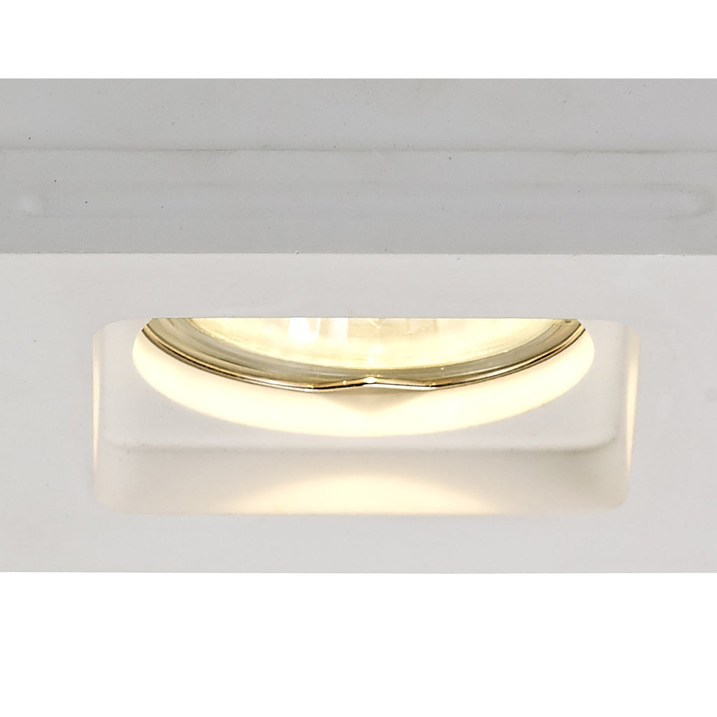 NL71699 Sucro Square Stepped Recessed Spot Light White Paintable Gypsum
