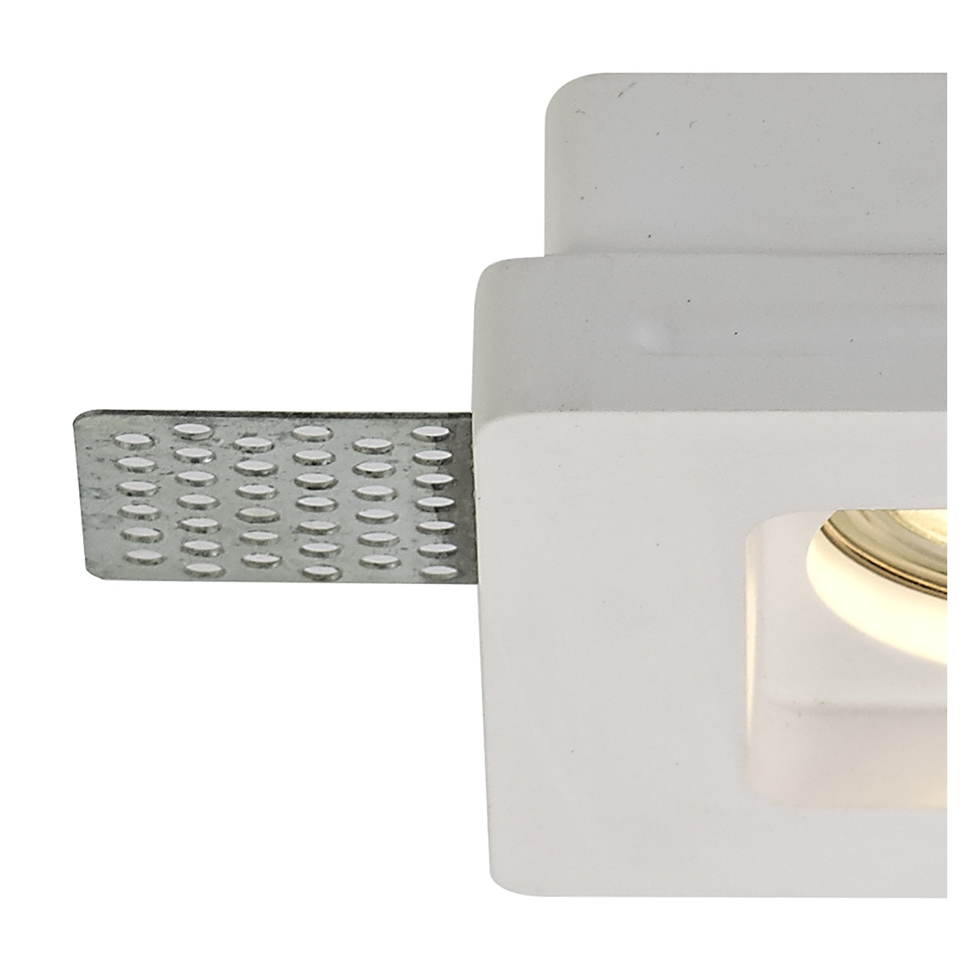 NL71699 Sucro Square Stepped Recessed Spot Light White Paintable Gypsum